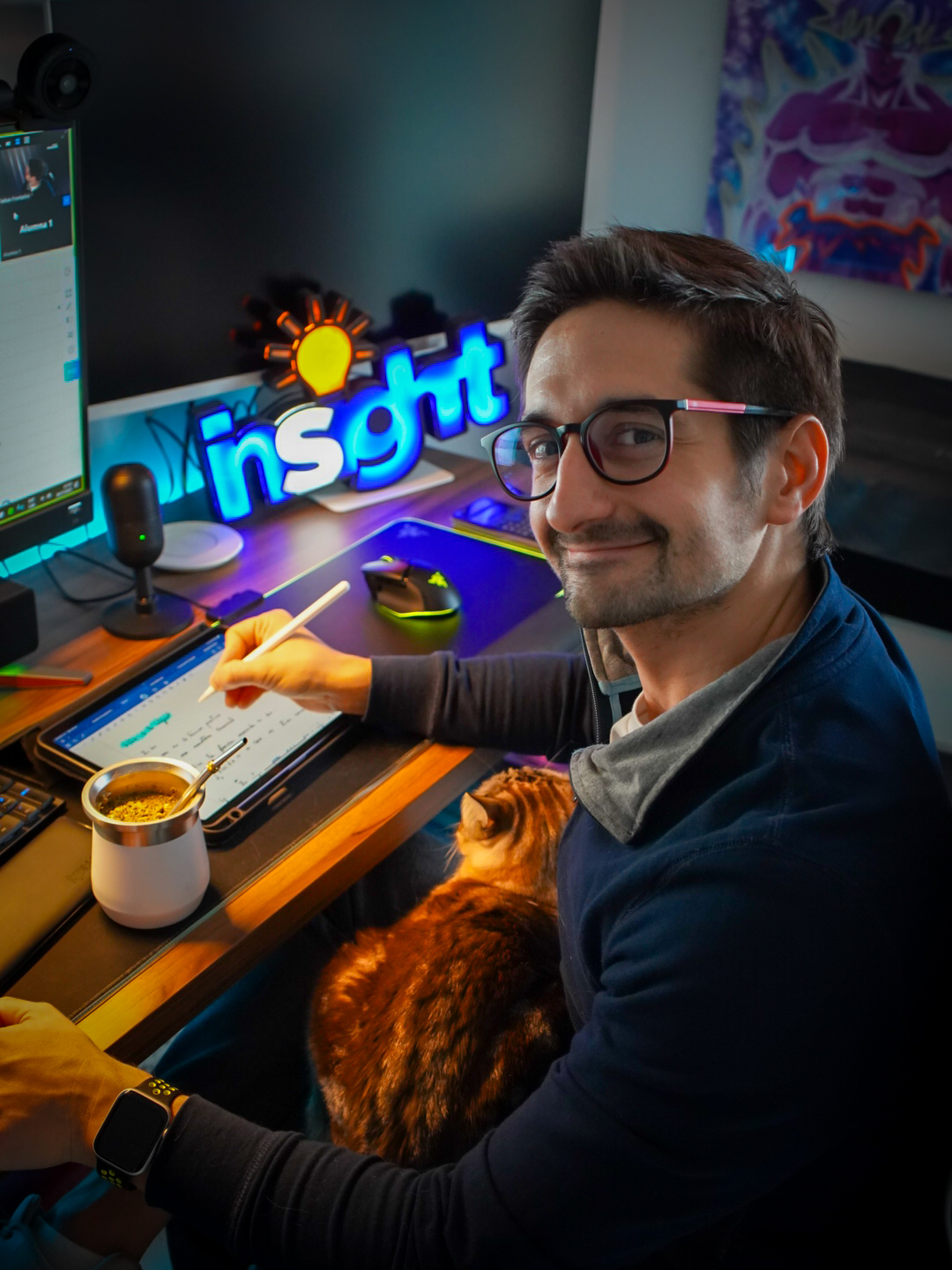 Profe Seba preparando una clase